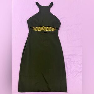 Black Versus Versace Cutout Dress With Gold Detail